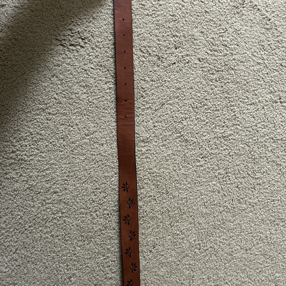 Zara Brown Belt with Floral Accents